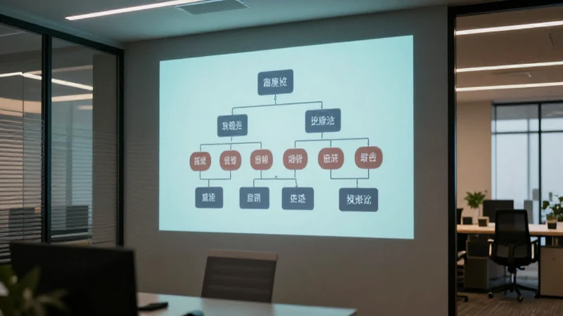 Organigrama de una empresa real: caso práctico y detallado 3 Oficina moderna con iluminación cinematográfica y diagrama