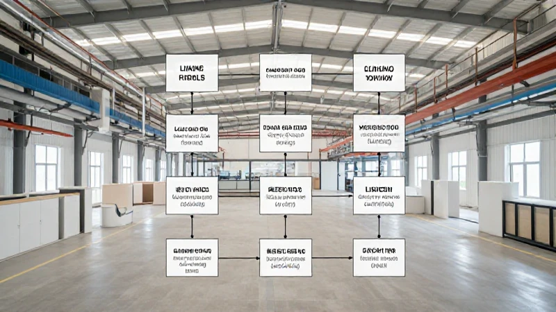 Fábrica textil: diagrama arquitectónico con luz suave
