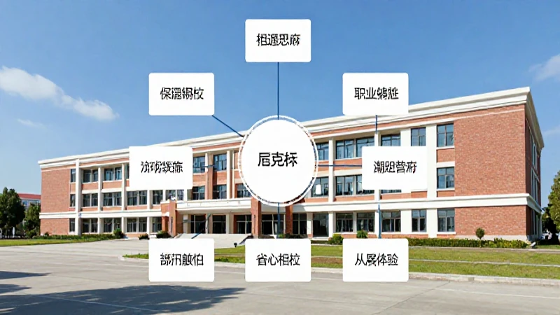 Fachada escolar con diagrama bajo el sol
