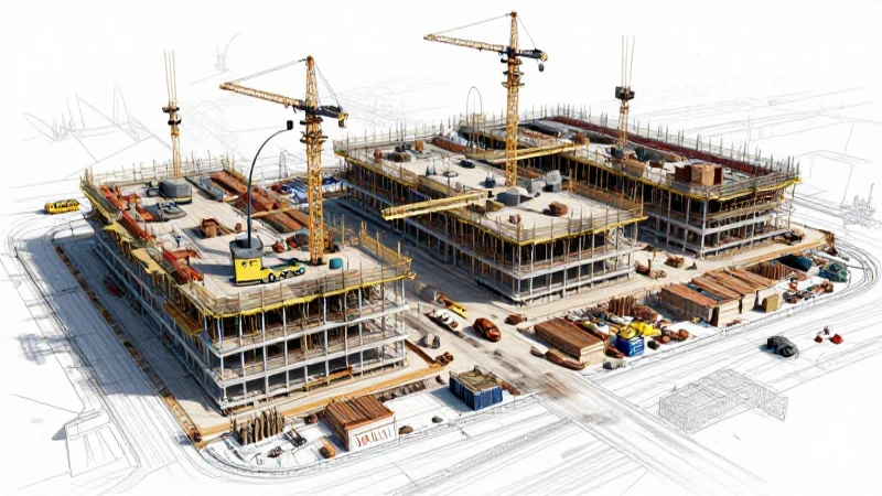 Vista aérea muestra arquitectura moderna en construcción