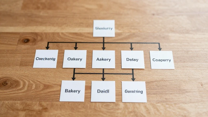 Organigrama de una panadería: Estructura y áreas funcionales 10 Panadería organizada sobre mesa con luz cálida