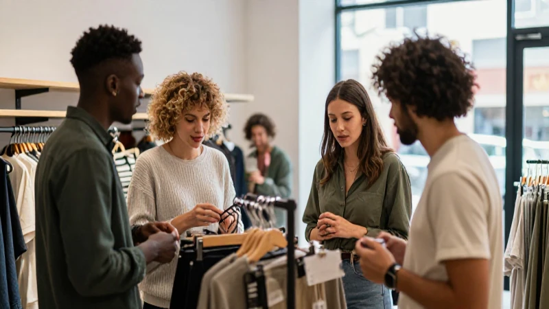 Equipo diverso colabora en tienda moderna