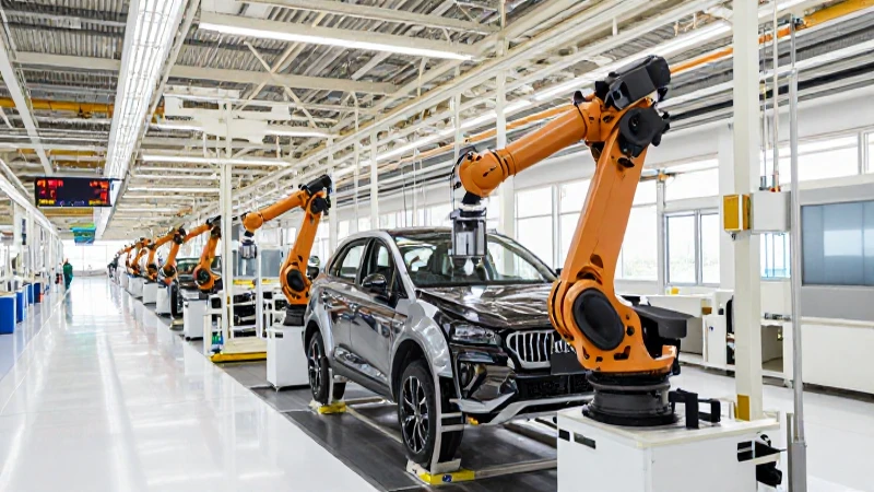 Cuál es el organigrama y funciones clave de Volkswagen 5 Brazo robótico ensambla coche en fábrica moderna