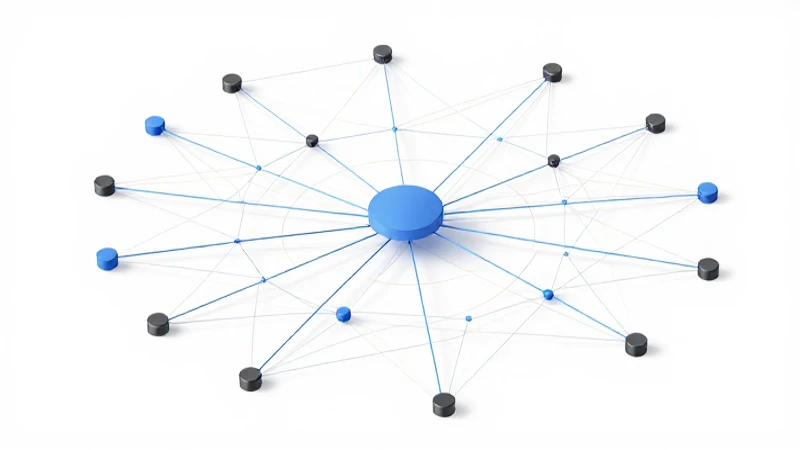Cómo es el organigrama del Departamento Comercial 7 Diagrama isométrico de nodos interconectados suavemente