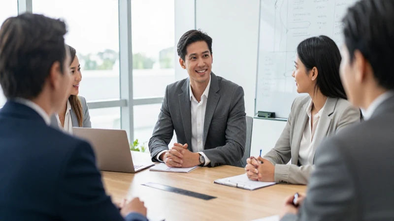 Reunión define roles en oficina moderna