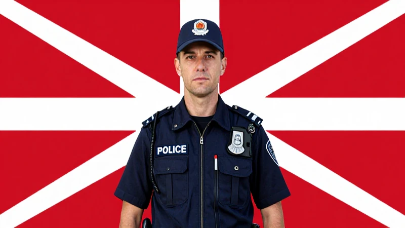 Policía en uniforme contra fondo vasco