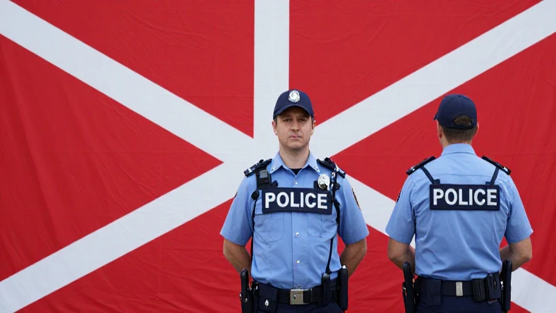Policías captados al contraluz con la ikurriña