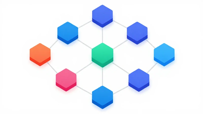 Diagrama organizacional moderno e isométrico colorido