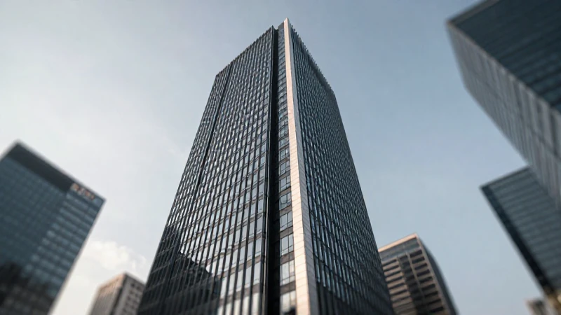 Rascacielos moderno con ambiente corporativo