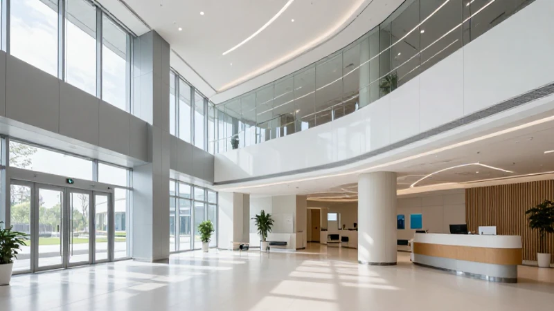 Cuál es la estructura del organigrama del hospital de León 7 Vestíbulo moderno, luminoso y con líneas limpias