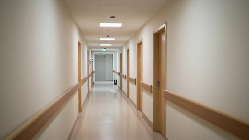 Cuál es el organigrama del Hospital Dr. Peset en Valencia 6 Pasillo hospitalario con luz suave y poca profundidad