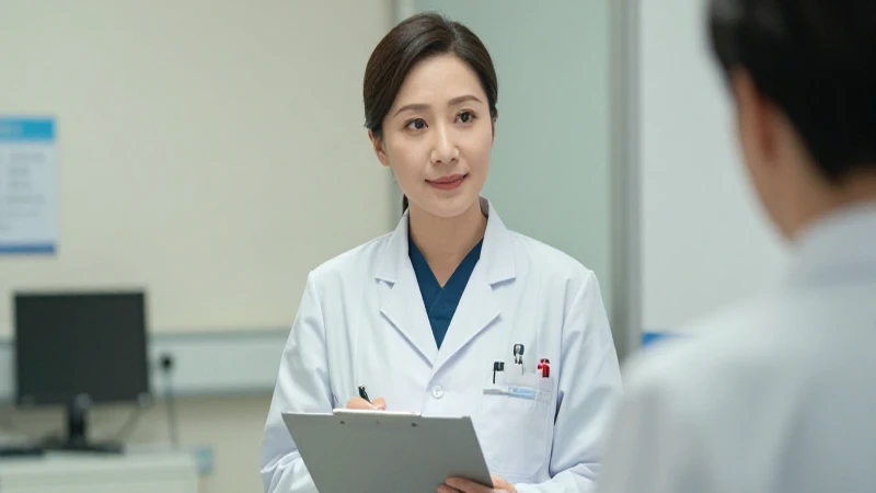 Director médico revisa historial con enfoque suave