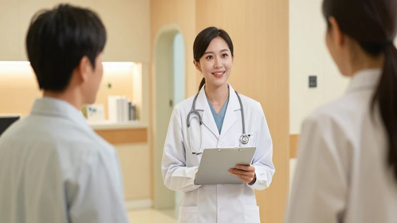 Profesionales médicos en ambiente cálido y hospitalario