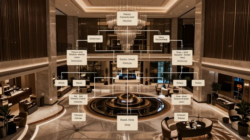 Organigrama Hoteles: Estructura Eficiente en Hoteles de Lujo 6 Lujoso vestíbulo moderno con estructura arquitectónica