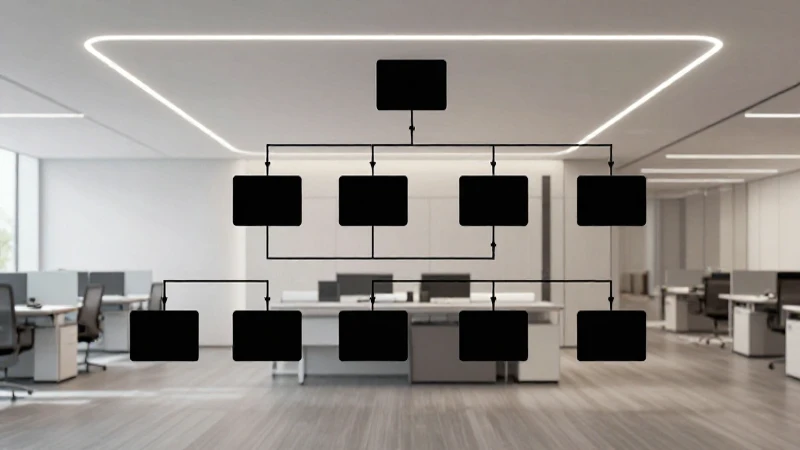 Oficina moderna, diseño minimalista e iluminación suave