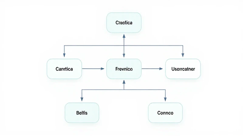 Organigrama vectorial claro con conexiones visibles