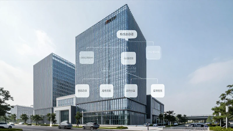 Edificio moderno con estructura organizacional visible
