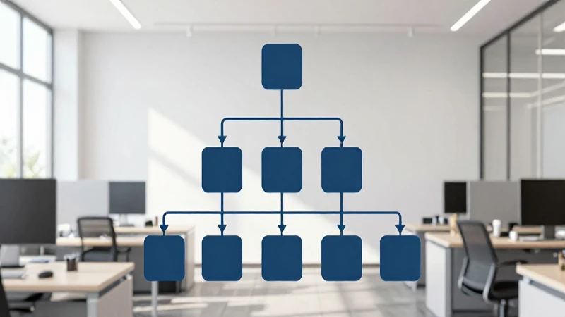 Cómo crear un organigrama en inglés de manera efectiva 6 Oficina organizada con esquema jerárquico claro