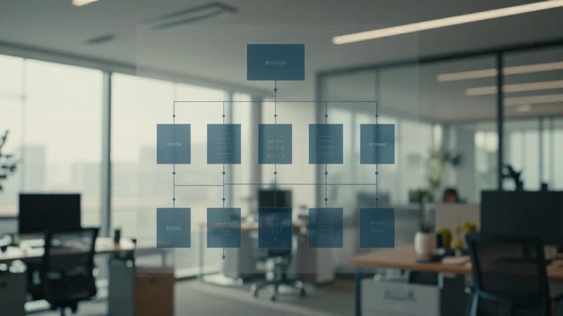 Cuáles son las diferencias entre organigrama lineal y vertical 6 Oficina moderna con luz suave y sutiles diagramas