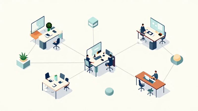 Espacio de oficina moderno, limpio e interconectado