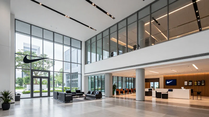 Cómo es la estructura organizativa y jerarquía de Nike 3 Lobby Nike: arquitectura moderna e iluminación suave