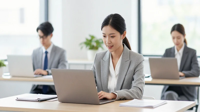 Empleados modernos trabajan en oficina iluminada