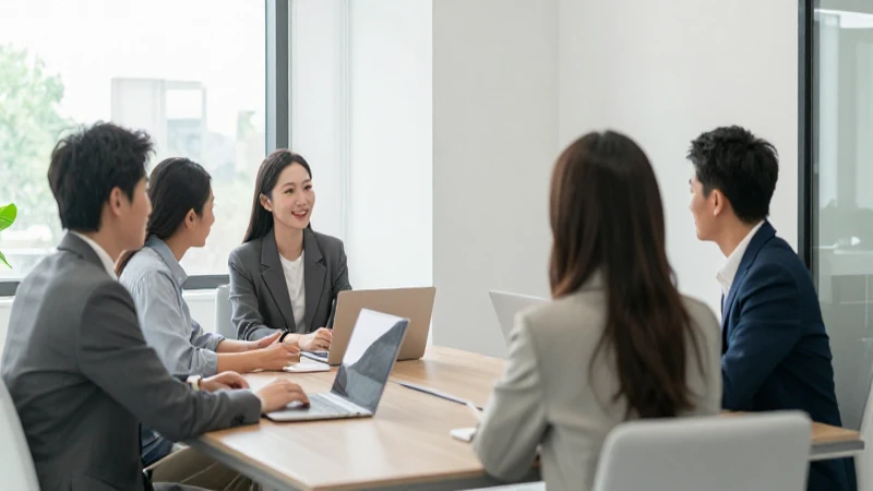 Reunión empresarial moderna con luz suave