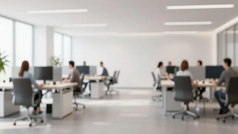 Oficina moderna, colaboración dinámica y minimalista