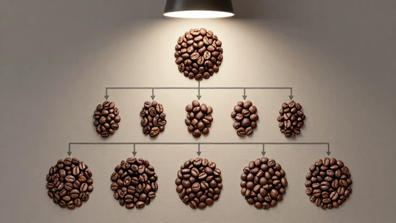 Ilustración profesional moderna con grano de café