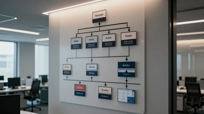 Ejemplo de organigrama vertical y su funcionamiento eficaz 3 Oficina moderna con iluminación suave y diagrama vertical