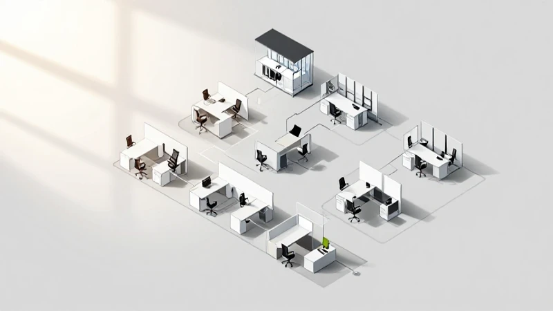 Cómo optimizar los organigramas microadministrativos 5 Espacio moderno, limpio y organizado, visto isométricamente