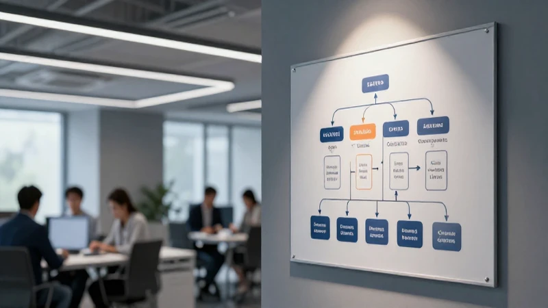 Estructura corporativa destacada bajo luces dramáticas