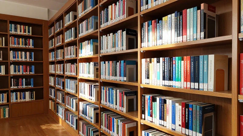 Librería llena de libros con luz cálida