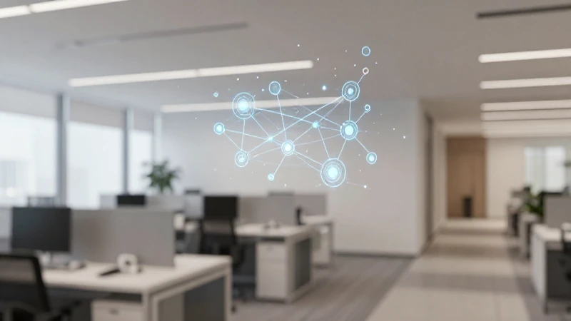 Oficina moderna, luminosa y conectada visualmente