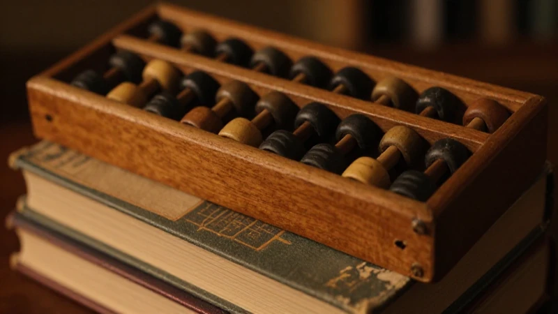 Origen del ábaco: Línea de tiempo de su historia y evolución 7 Primer plano cálido de libros antiguos y ábaco
