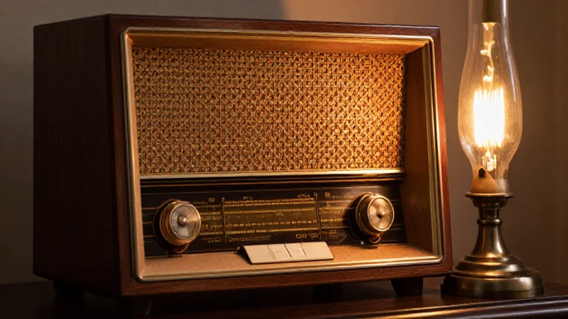 Origen y evolución de la radio: línea del tiempo histórica 4 Radio antigua en estudio con luz cálida