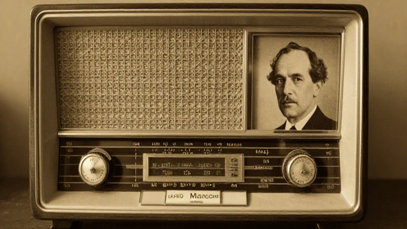 Origen y evolución de la radio: línea del tiempo histórica 3 Radio antigua, retrato de Marconi, tono sepia