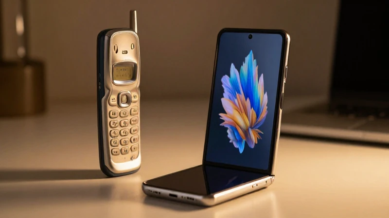 Teléfonos antiguos y plegables con luz cinematográfica