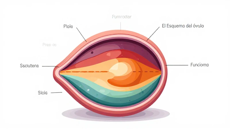 Esquema colorido del óvulo con sus partes