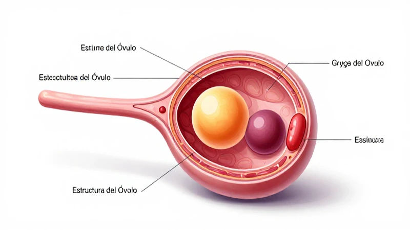 Ilustración anatómica del óvulo femenino