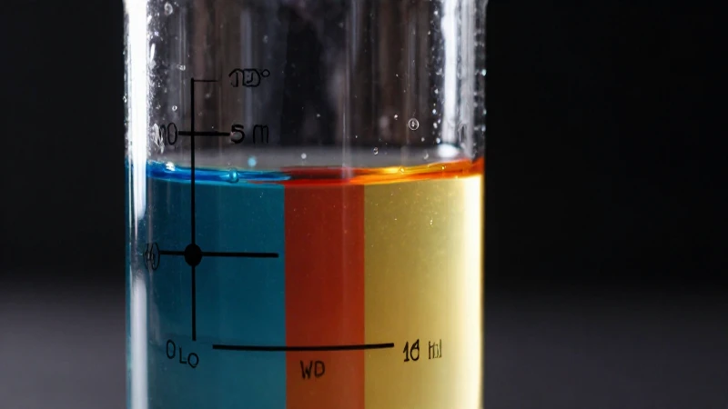 Bécher con líquidos, diagrama redox mostrado