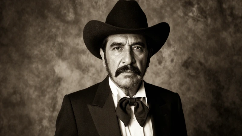Retrato de Villa en tonos sépia dramáticos