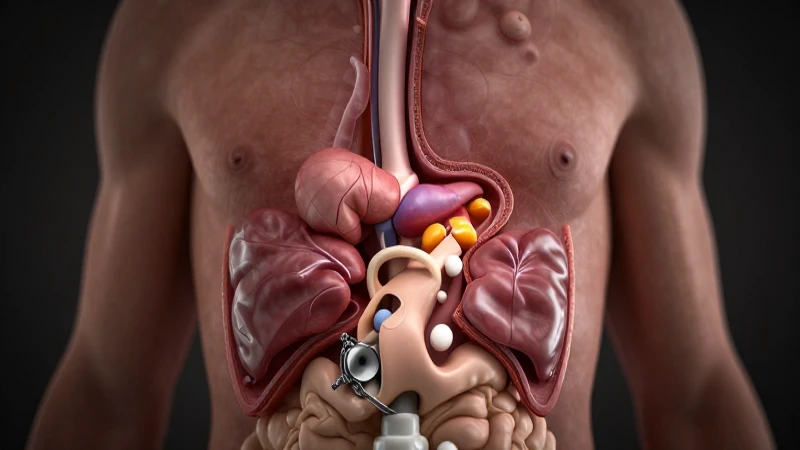 Ilustración anatómica del páncreas en torso