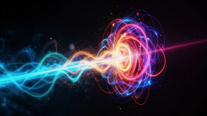 Colisión de partículas: energía vibrante y dramática