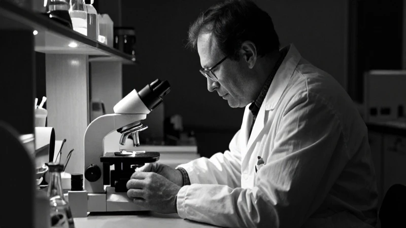 Fotografía blanco y negro, físico en laboratorio