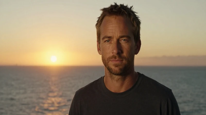 Retrato de Paul Walker al atardecer marino