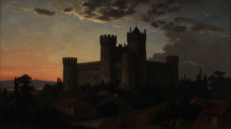 Castillo, monasterio lejano, dramatismo romántico