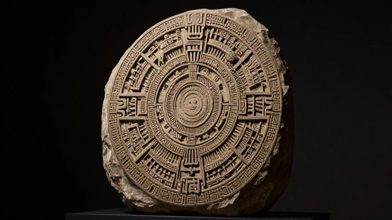 Línea de Tiempo del Periodo Preclásico, Clásico y Posclásico 9 Piedra azteca en ruinas, iluminación cinematográfica