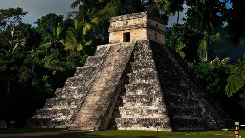 Línea de Tiempo del Periodo Preclásico, Clásico y Posclásico 10 Pirámide maya, selva exuberante, luz dramática