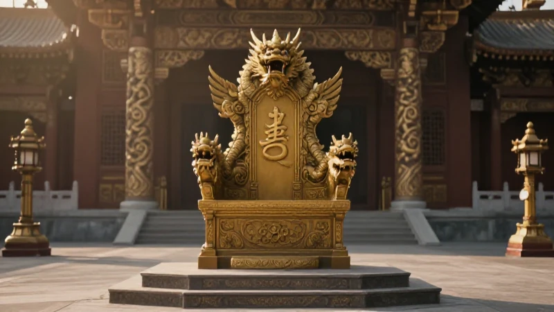 Palacio dorado con luz cinematográfica suave
